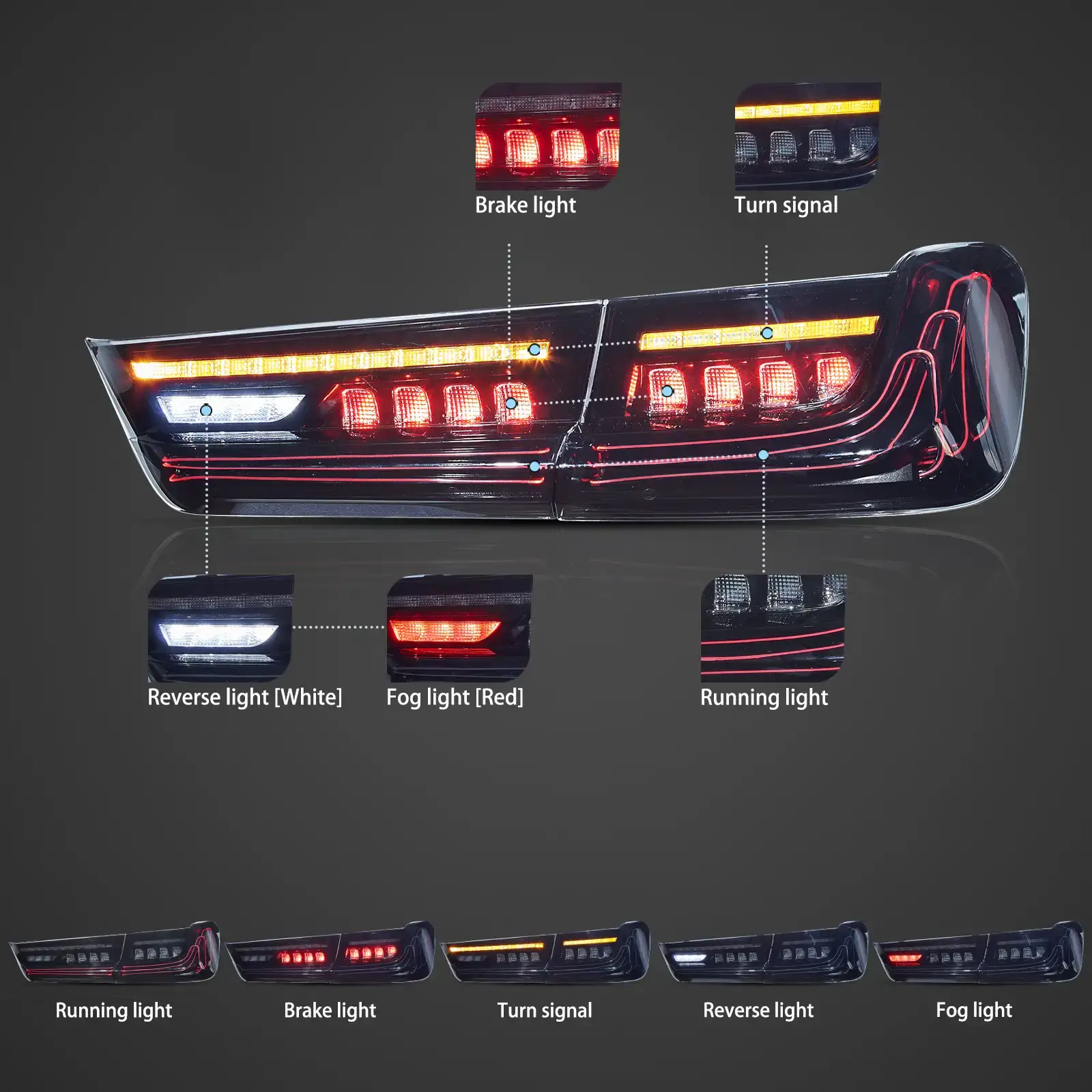 19-UP BMW 3-SERIES G20/G80 M3 Vland Laser Tail Lights CSL Style [E-mark] - Image 4