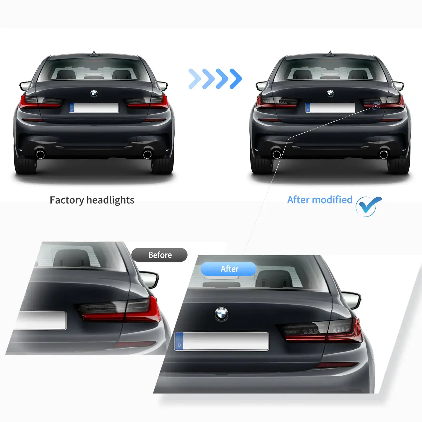 19-UP BMW 3-SERIES G20/G80 M3 Vland Laser Tail Lights CSL Style [E-mark] - Image 7