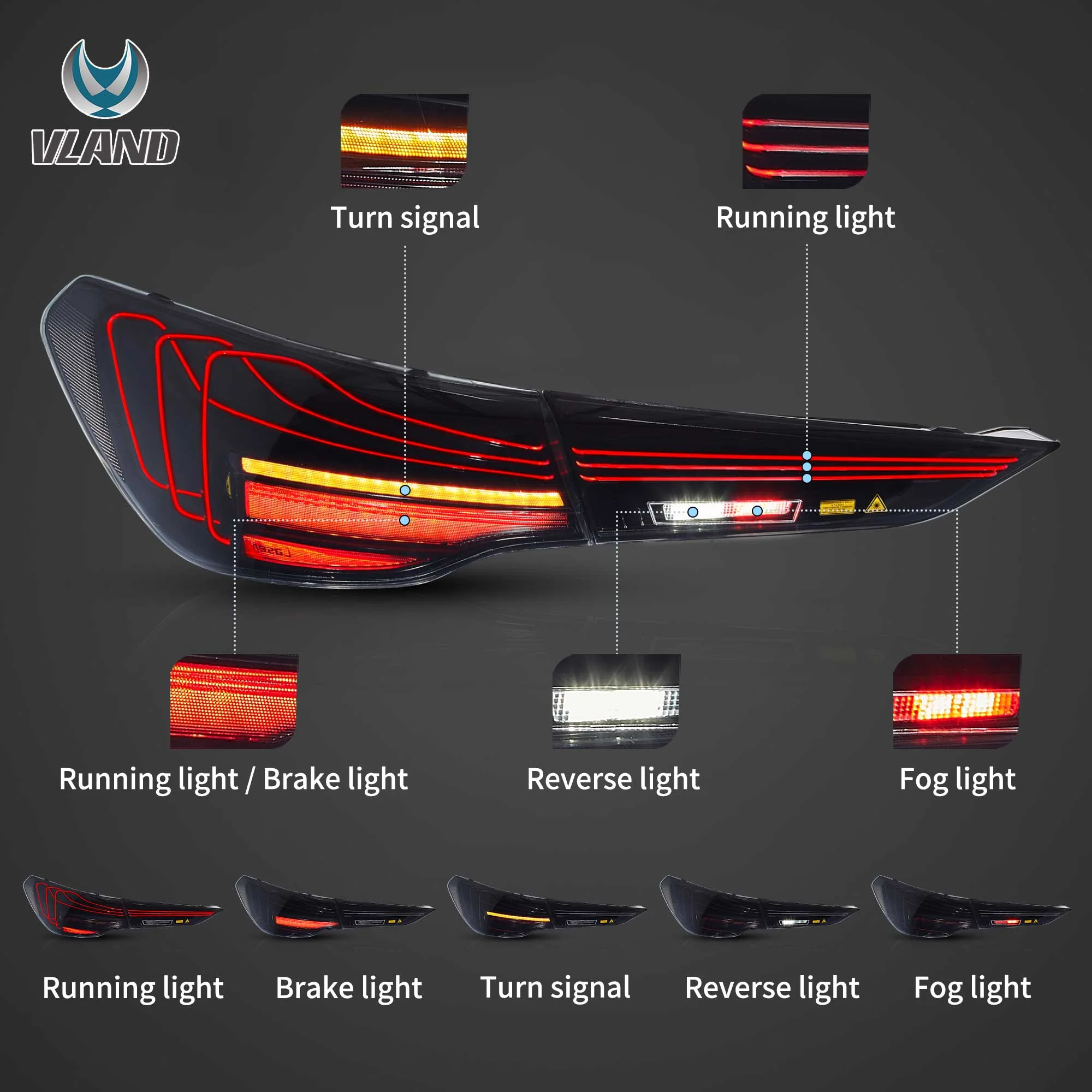 20-UP BMW 4 Series G22/G23/G26/G82/G83 Vland Laser Tail Lights [E-mark] - Image 5
