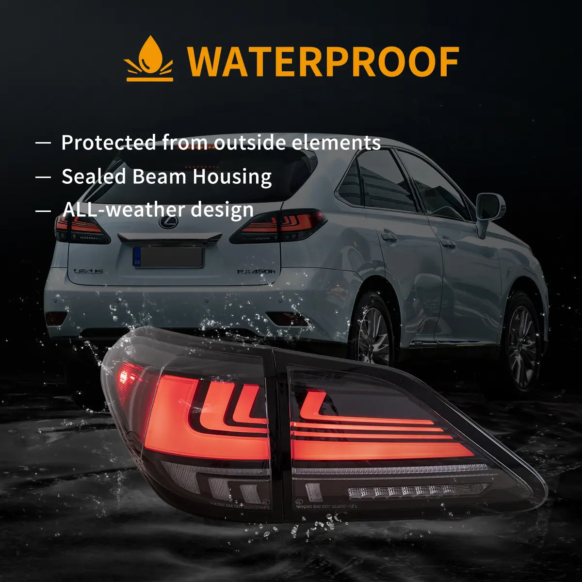 08-14 Lexus RX 350 400h 450h 450hL Vland LED Tail Lights - Image 14