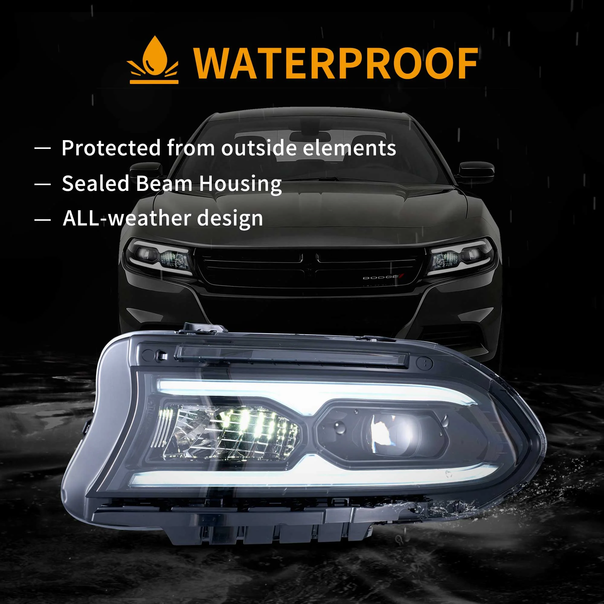 2015-2023 Dodge Charger Halogen Models Vland Projector Headlights - Image 10