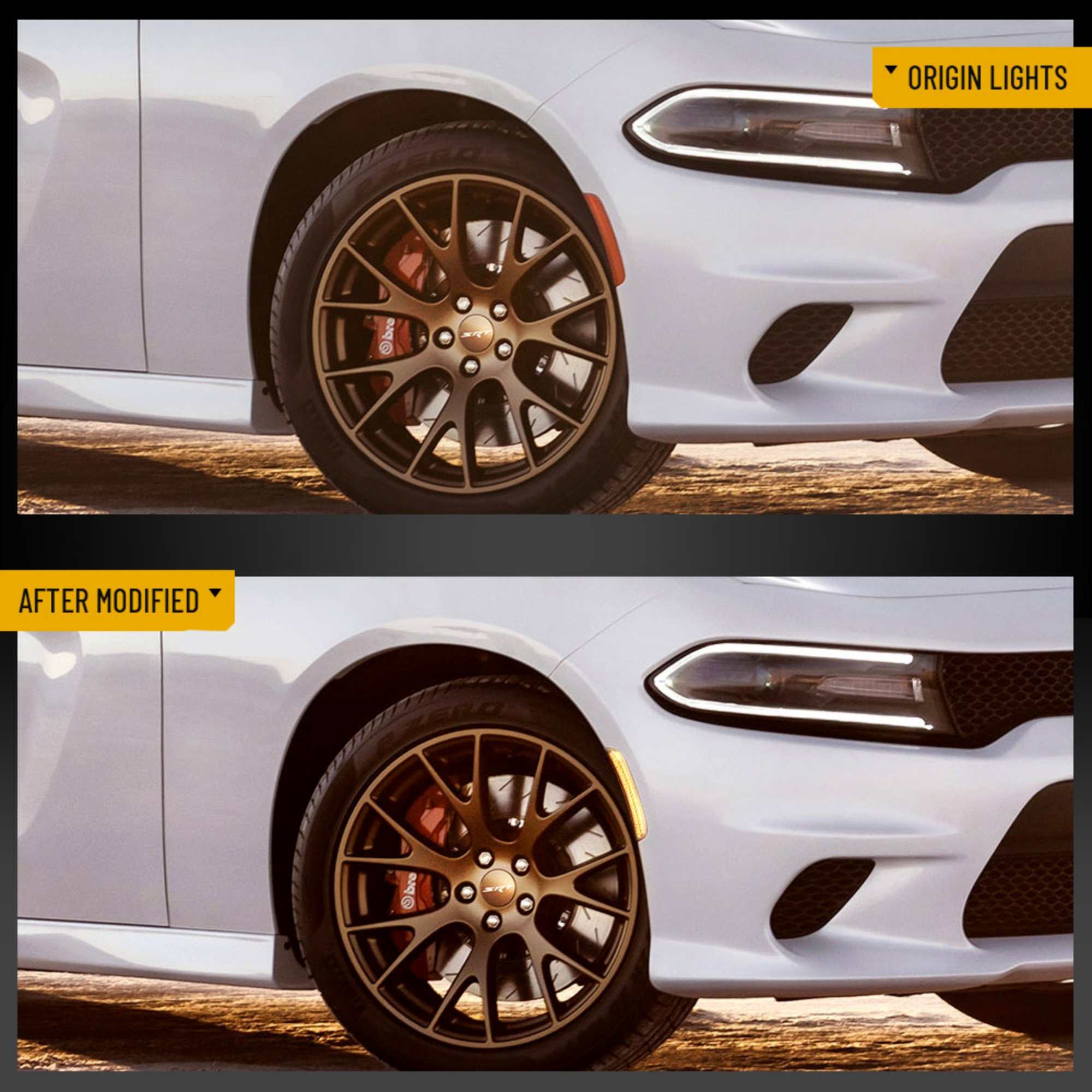 2015-2023 Dodge Charger LED Side Mark 2 Pair Front And Rear - Image 5