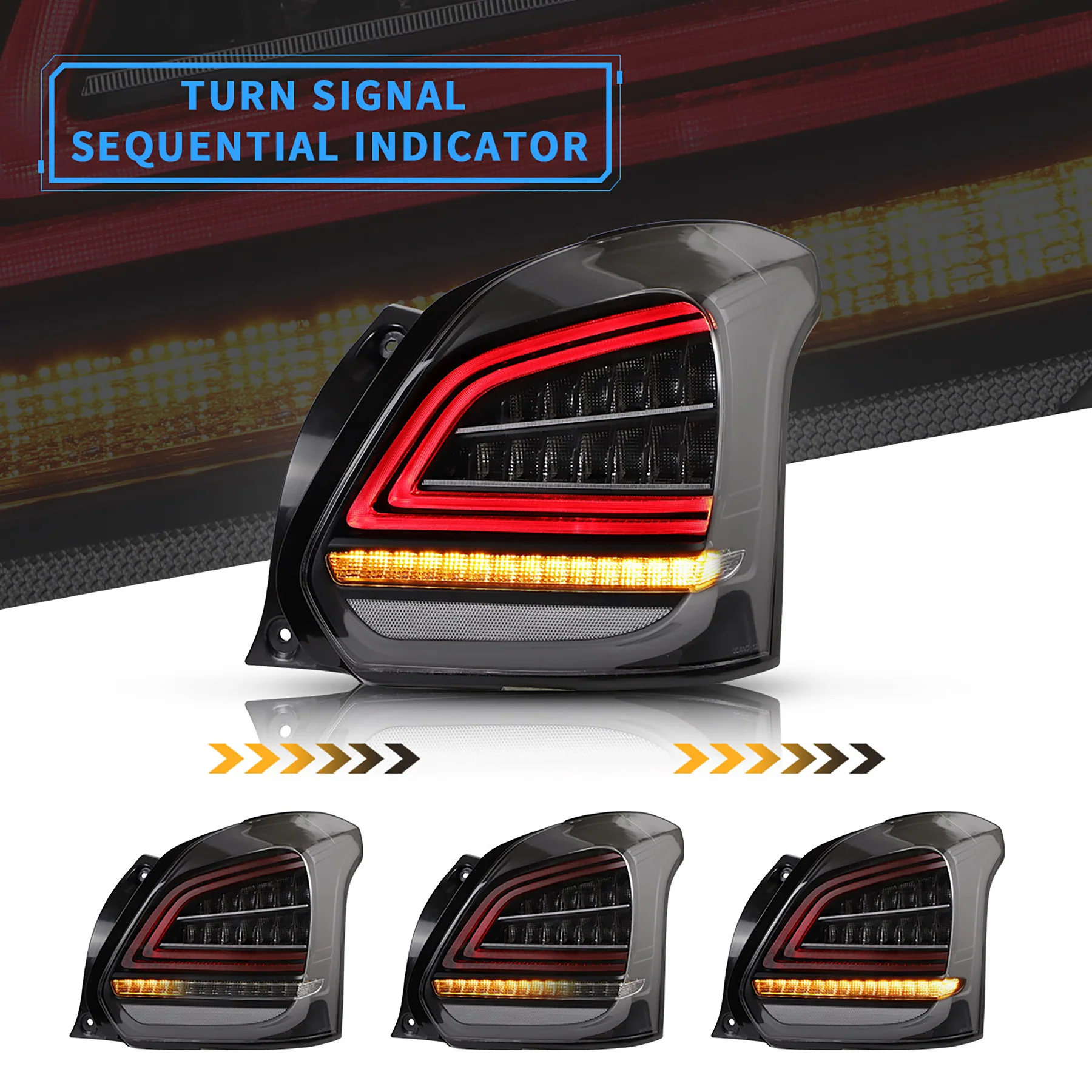 2017-2022 Suzuki Swift Vland LED Tail Lights With Sequential Turn Signal - Image 4