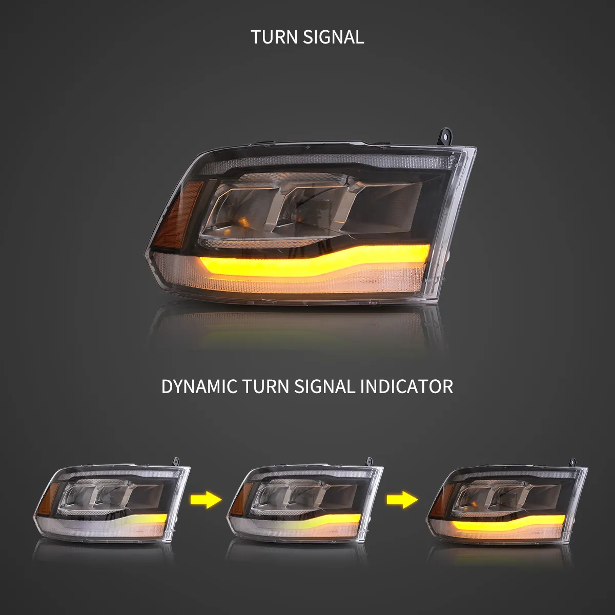 09-18 Dodge Ram 4th Gen 1500 2500 3500 Vland LED Reflection Bowl Headlights [E-mark] - Image 5