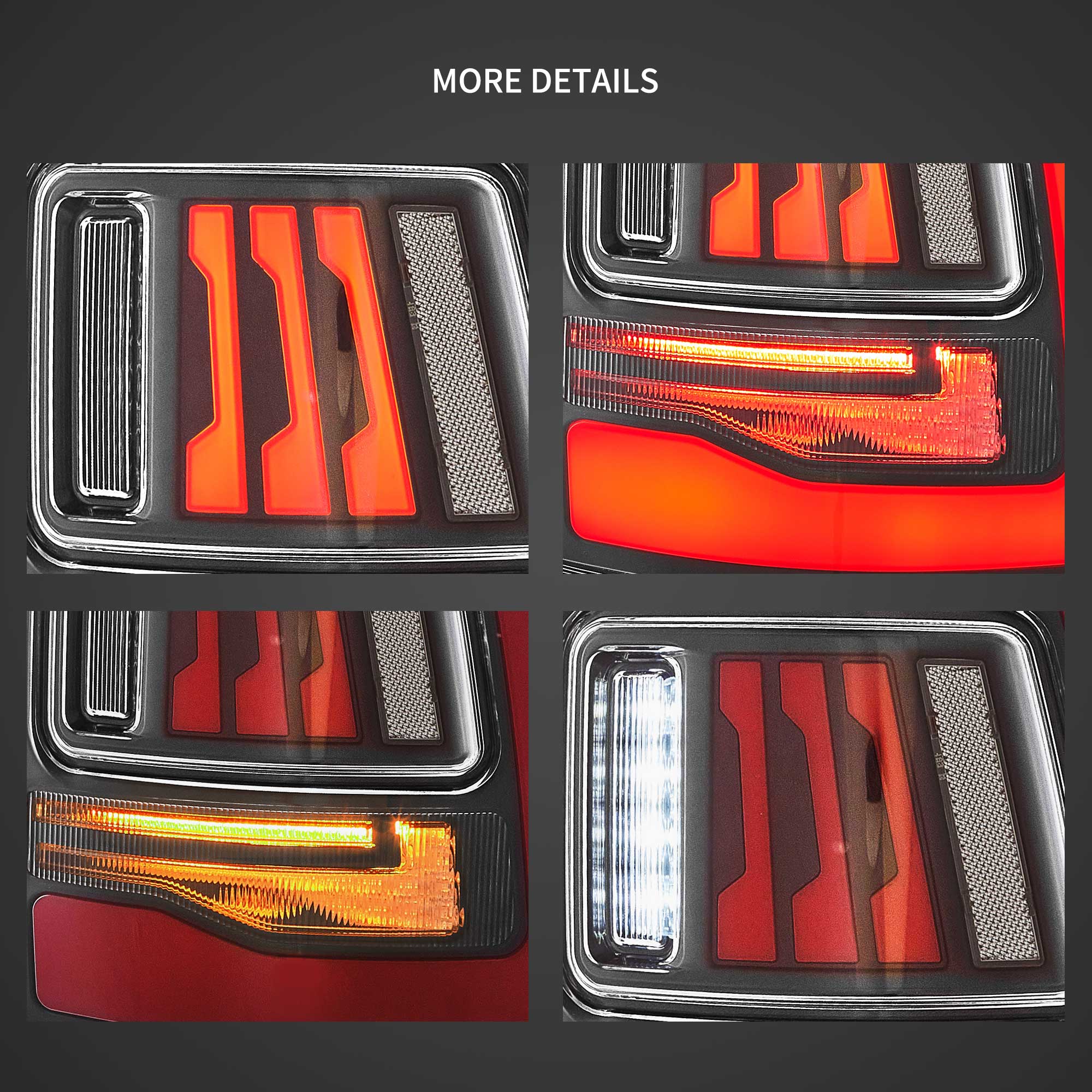 2019-2024 Dodge RAM 2500 / RAM 3500 Vland LED Tail Lights With Amber Turn Signal - Image 8