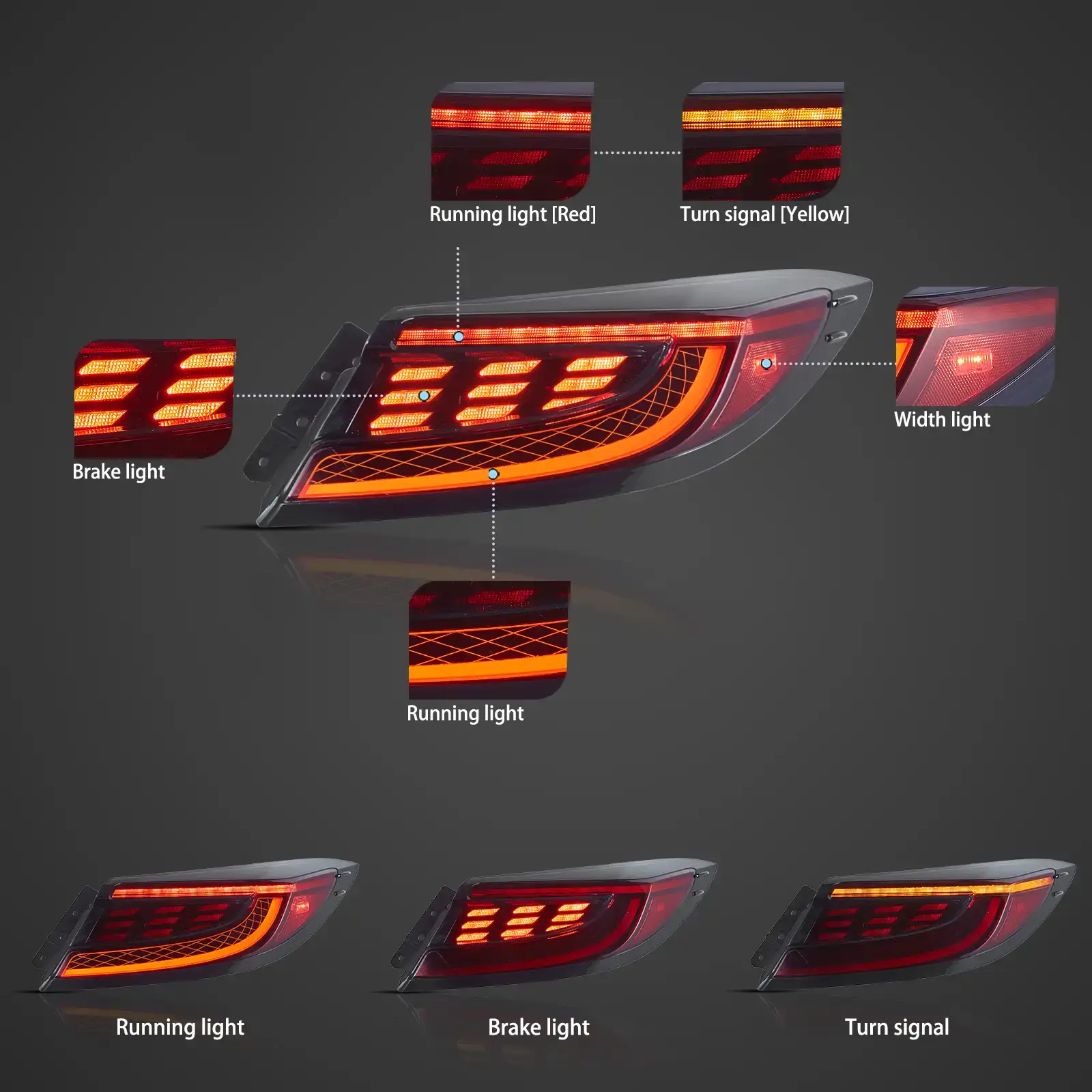 21-UP Toyota 86 GR86 & Subaru BRZ VLAND Full LED Tail lights With Dynamic Welcome Lighting - Image 5