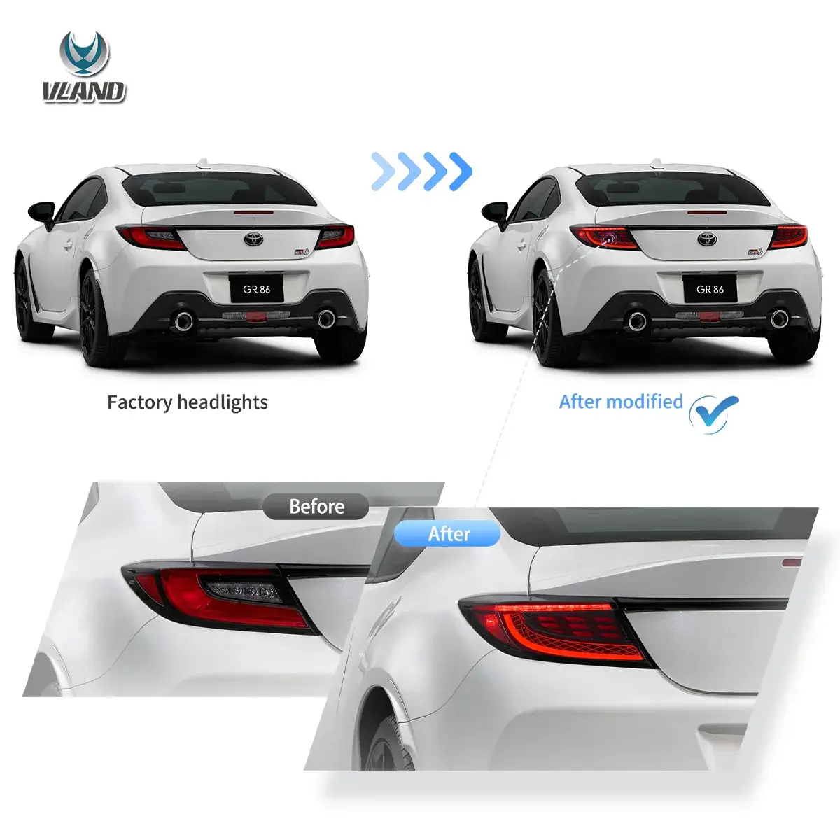 21-UP Toyota 86 GR86 & Subaru BRZ VLAND Full LED Tail lights With Dynamic Welcome Lighting - Image 6