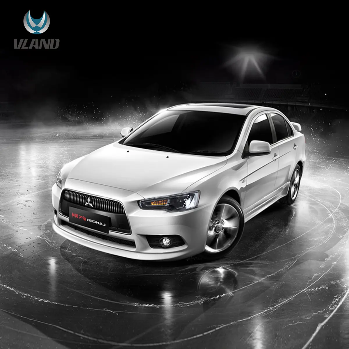 08-17 Mitsubishi Lancer / Evo X Vland Dual Beam Projector Headlights with Demon Eyes Black - Image 10