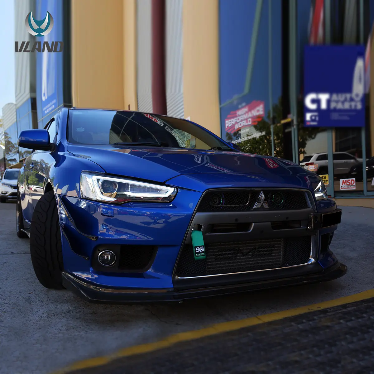 08-17 Mitsubishi Lancer / Evo X Vland Dual Beam Projector Headlights with Demon Eyes Black - Image 11