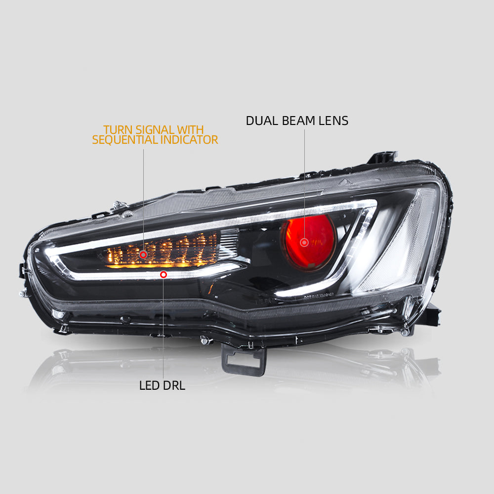 VLAND LED Headlights+Taillights For Mitsubishi Lancer 2008-2017 - Image 7