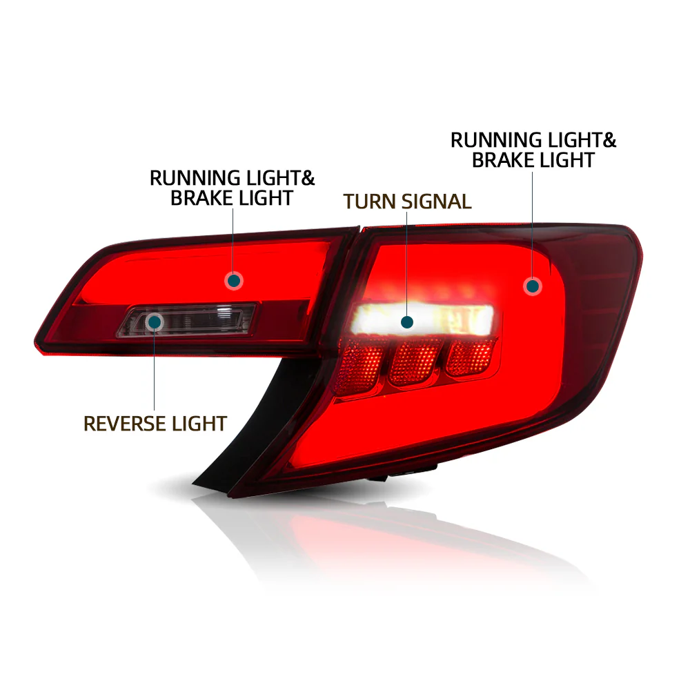 Vland Carlamp LED Tail Lights For Toyota Camry  2012-2014 Red Lens - Image 10