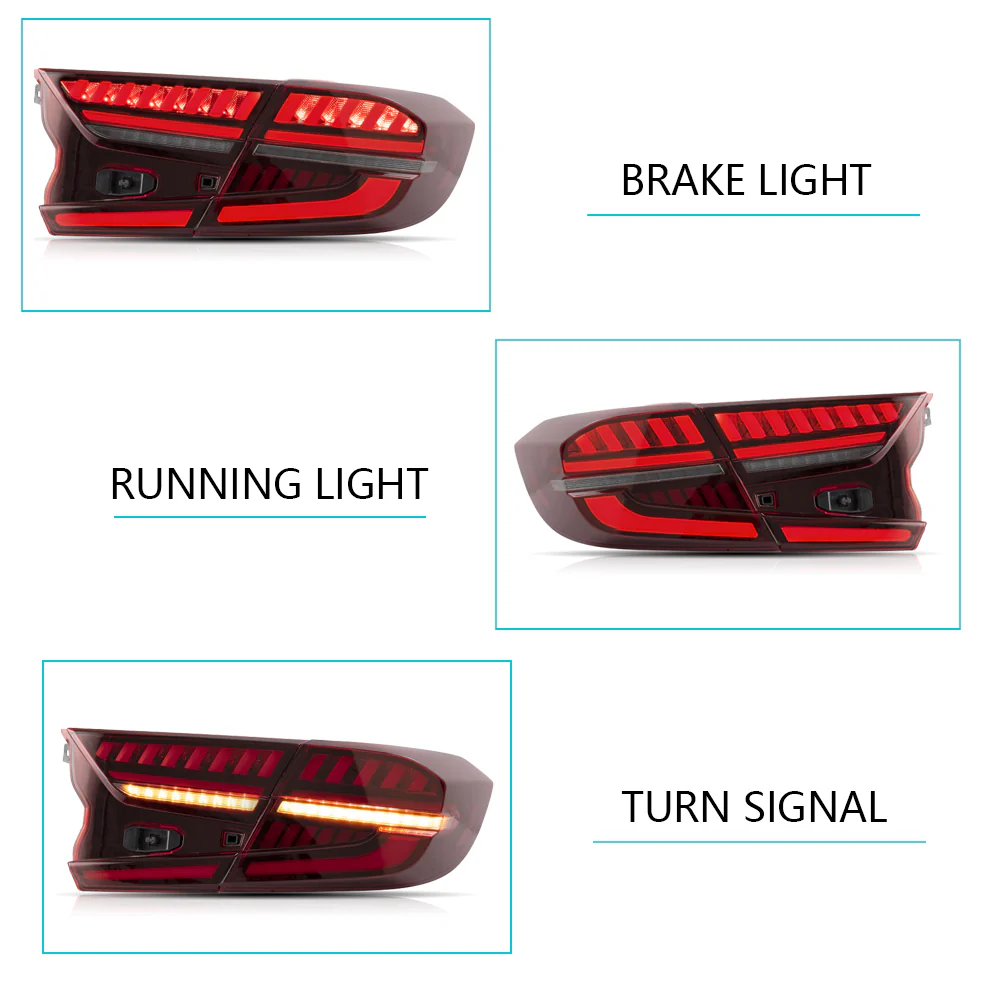 Vland Carlamp Tail Lights for Honda Accord 10th 2018-up w/sequential indicators Red Lens - Image 10