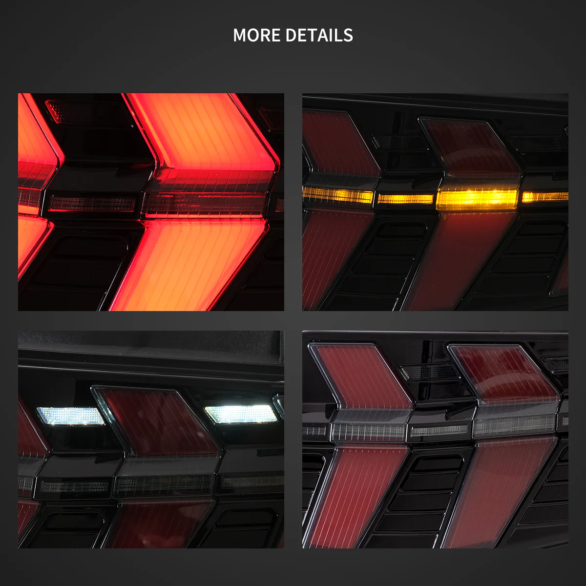 Ford Mustang 2011-2013 Vland LED Tail Lights Smoked - Image 10