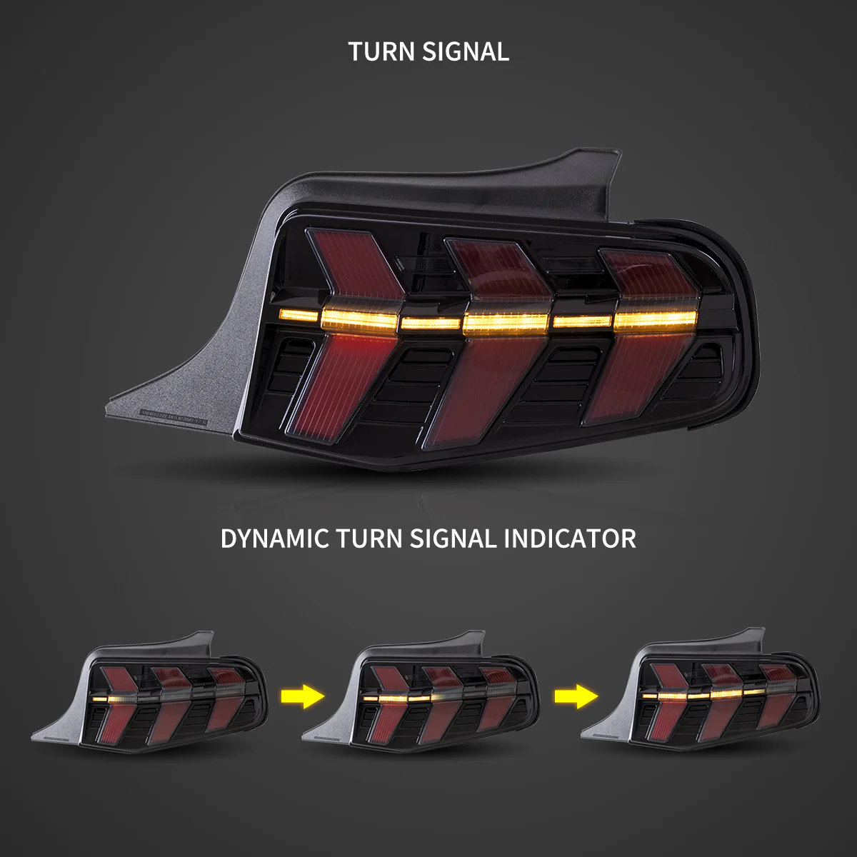 Ford Mustang 2011-2013 Vland LED Tail Lights Smoked - Image 3