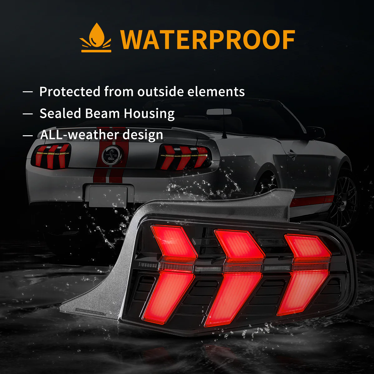 Ford Mustang 2011-2013 Vland LED Tail Lights Smoked - Image 9