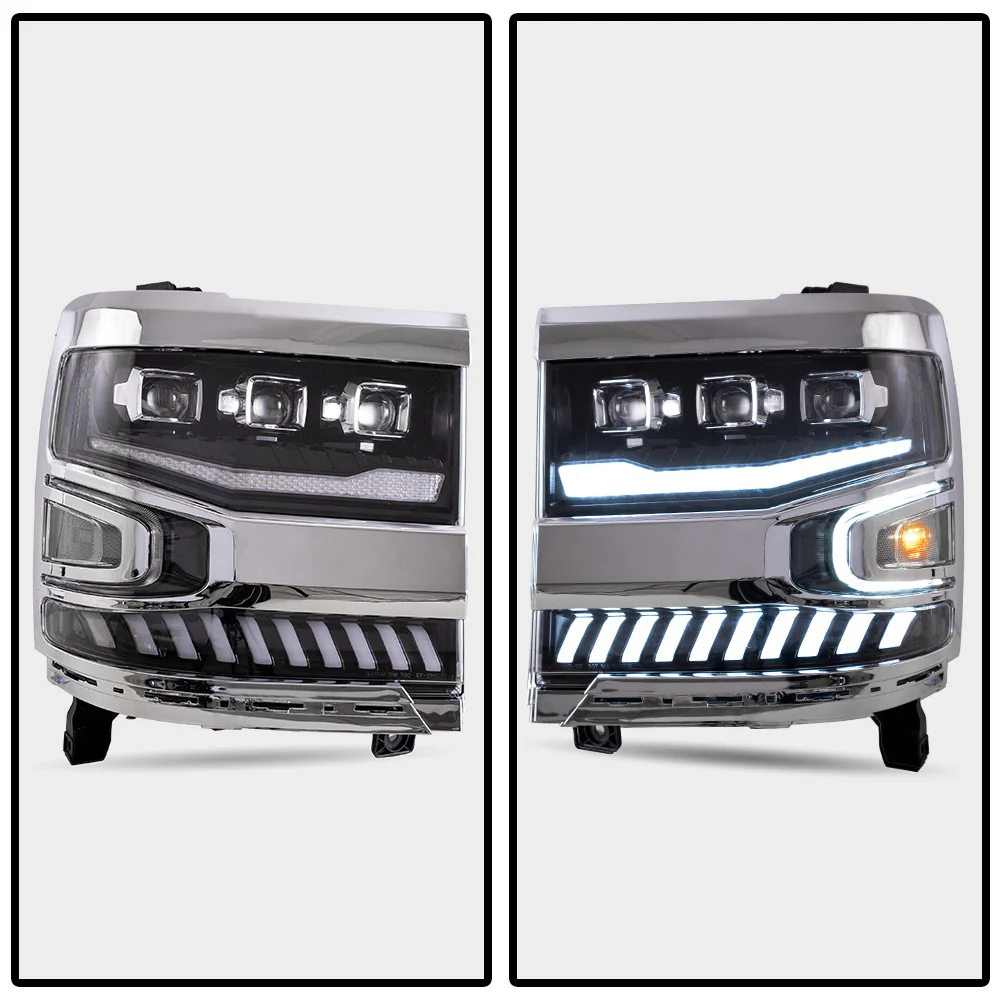 Vland Carlamp Full LED Projector Headlights For Chevrolet Silverado 1500 2016-2018 With LED lens dual beam - Image 13
