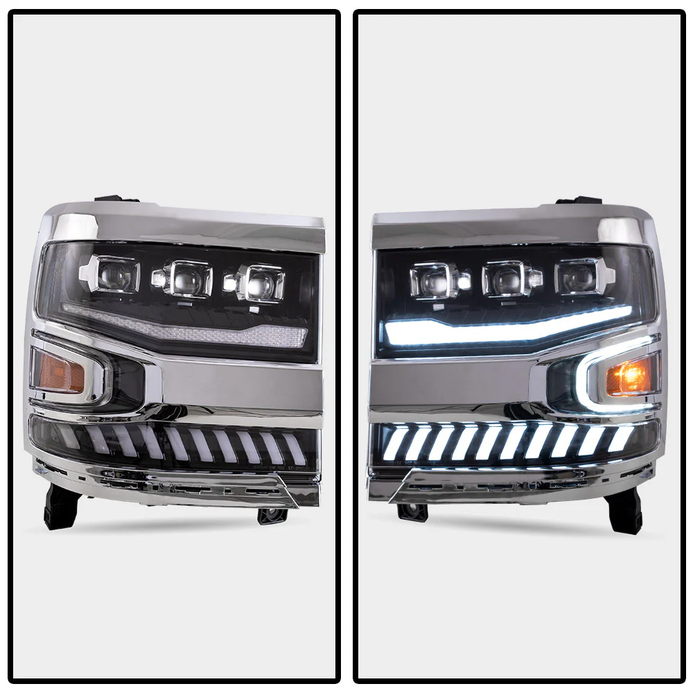 Vland Carlamp Full LED Projector Headlights For Chevrolet Silverado 1500 2016-2018 With LED lens dual beam - Image 2