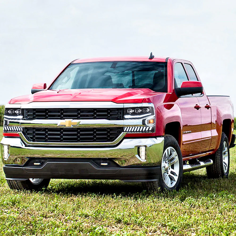 Vland Carlamp Full LED Projector Headlights For Chevrolet Silverado 1500 2016-2018 With LED lens dual beam - Image 5