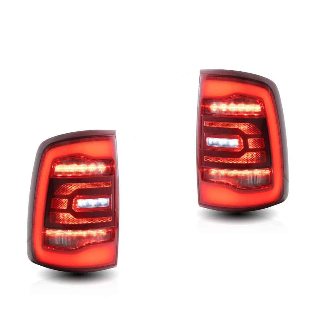 Vland Carlamp Full LED Tail Lights for Dodge Ram 1500 2009-2018 (Red Sequential Turn Signals) - Image 3