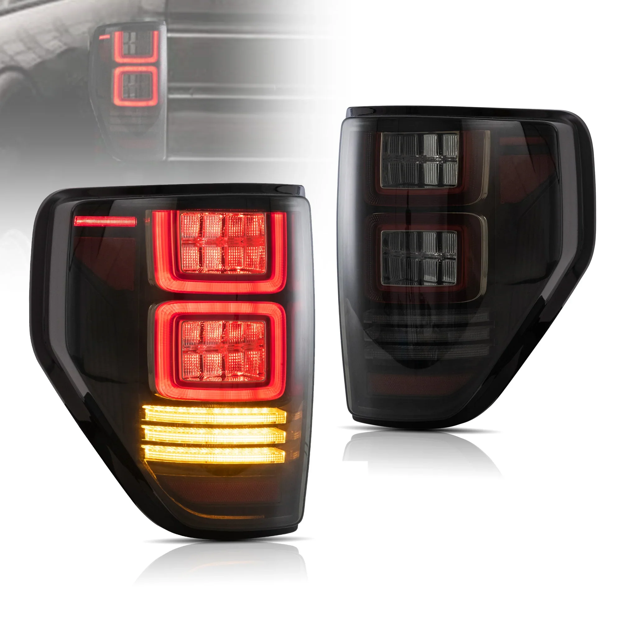 09-14 Ford F150 12th Gen (P415) Vland Tail Lights With Amber Sequential Turn Signal - Image 4