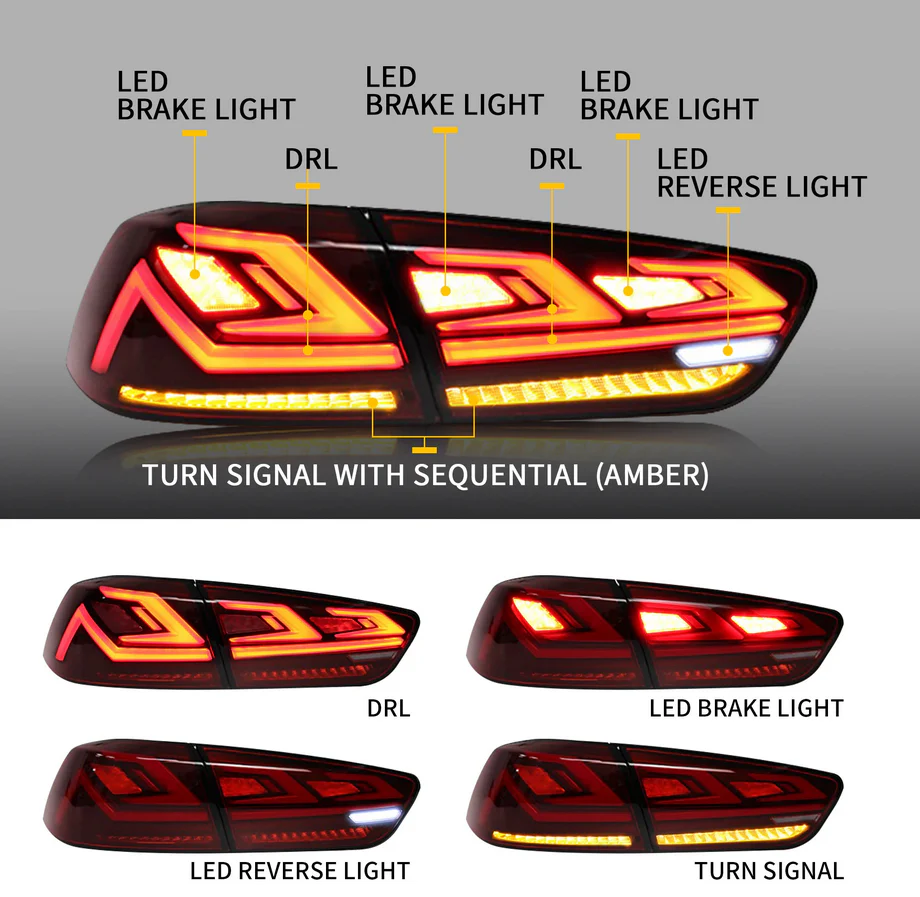 08-17 Mitsubishi Lancer & EVO X Vland III LED Tail Lights With Dynamic Welcome Lighting - Image 4