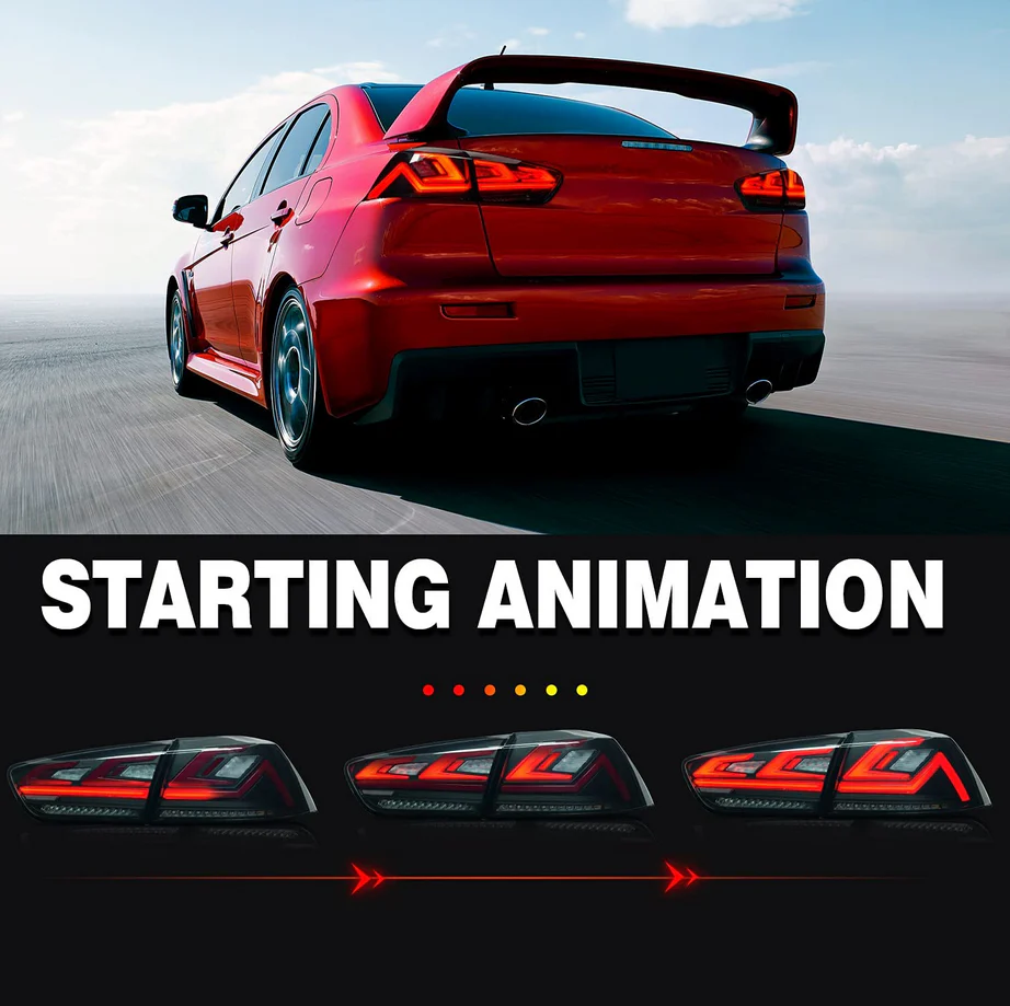 08-17 Mitsubishi Lancer & EVO X Vland III LED Tail Lights With Dynamic Welcome Lighting - Image 7