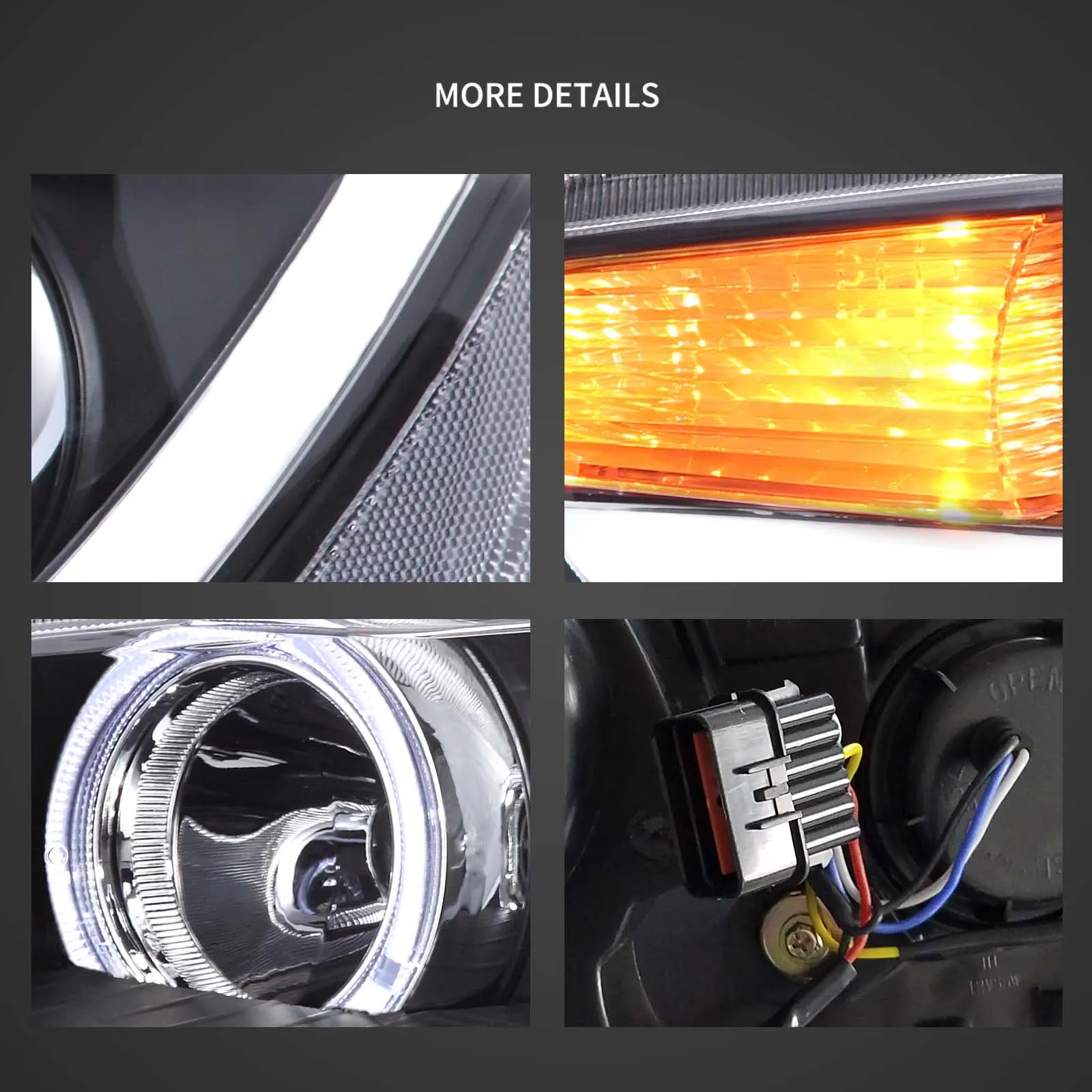 08-17 Mitsubishi Lancer 9th Gen Evo X GSR 10th Gen (CZ4A) Vland Projector HeadLights Black - Image 7
