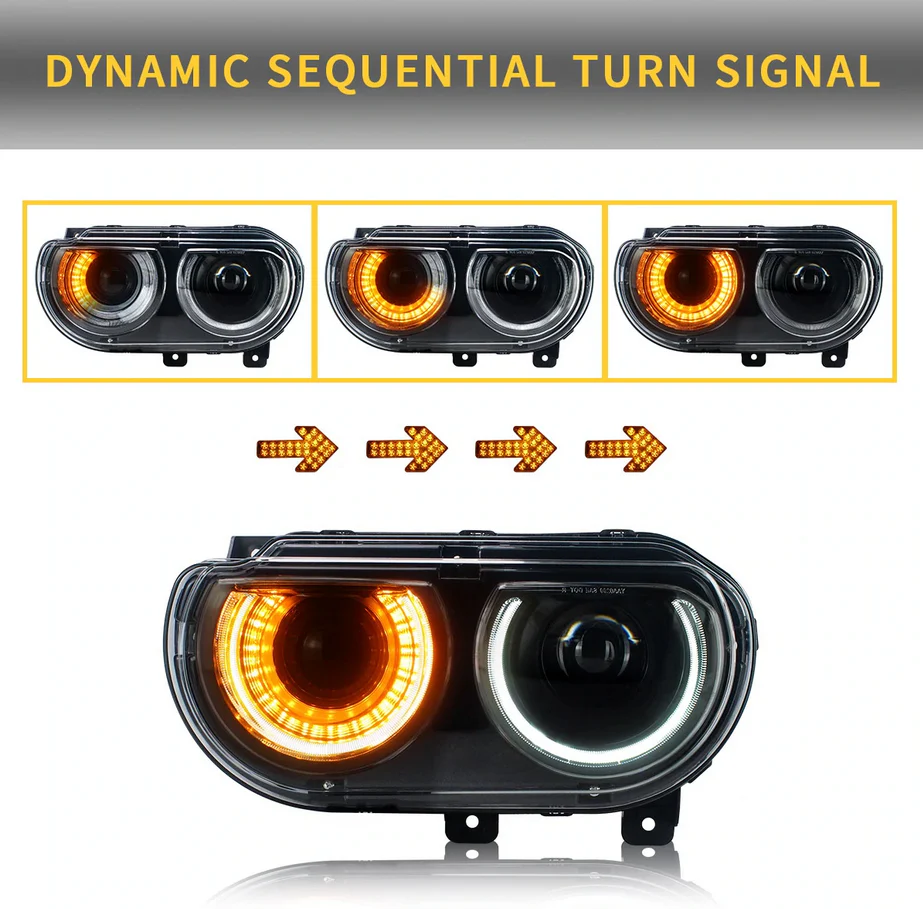 Vland Headlights And Tail Lights For Dodge Challenger 2008-2014 - Image 6