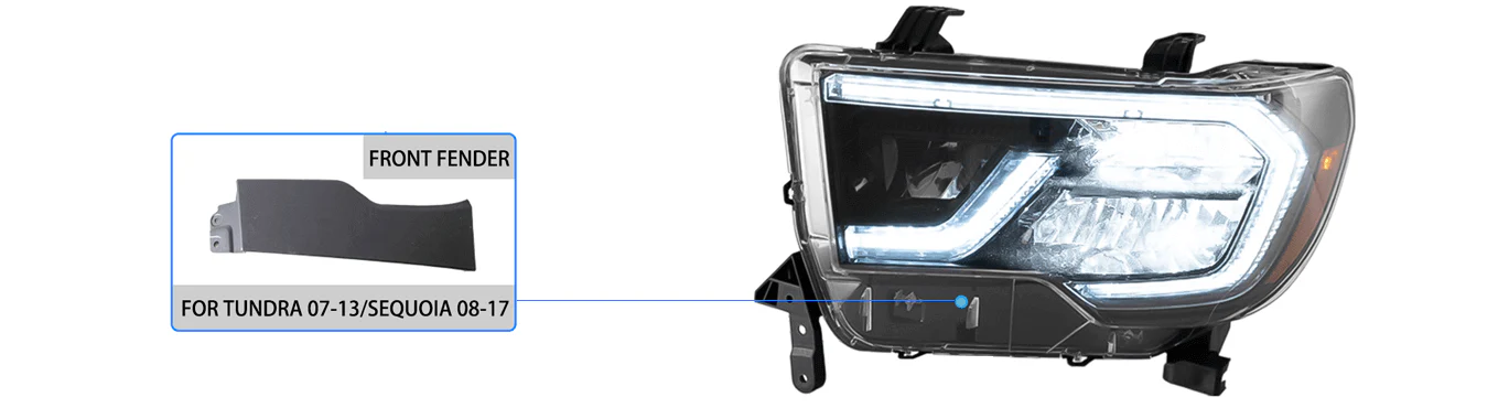 07-13 Toyota Tundra & 08-21 Toyota Sequoia Vland LED Reflection Bowl Headlights - Image 10