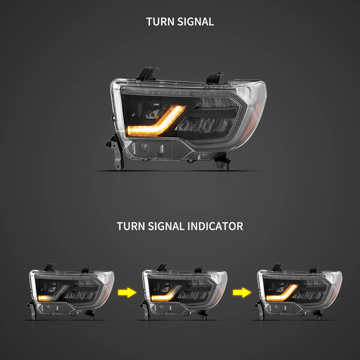 07-13 Toyota Tundra & 08-21 Toyota Sequoia Vland LED Reflection Bowl Headlights - Image 5