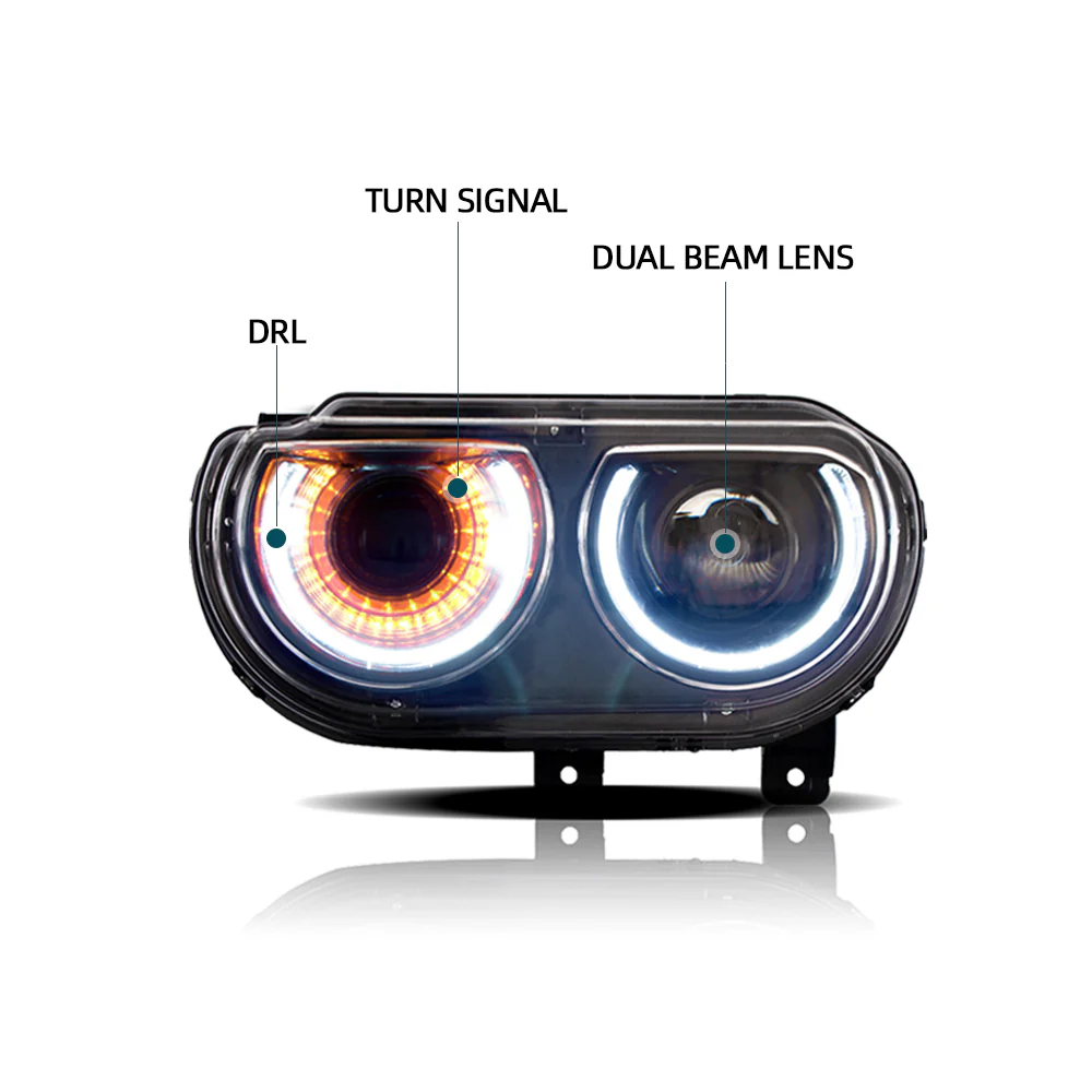 08-14 Dodge Challenger 3th Gen Vland LED HeadLights - Image 4