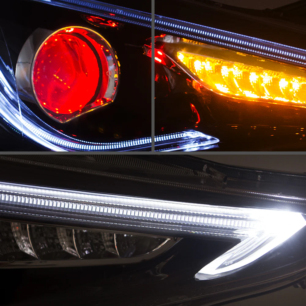 Vland Carlamp  Dual Beam Headlights For Hyundai 2011-2014 Sonata Sequential Demon Eye (Bulbs Not Included) - Image 7