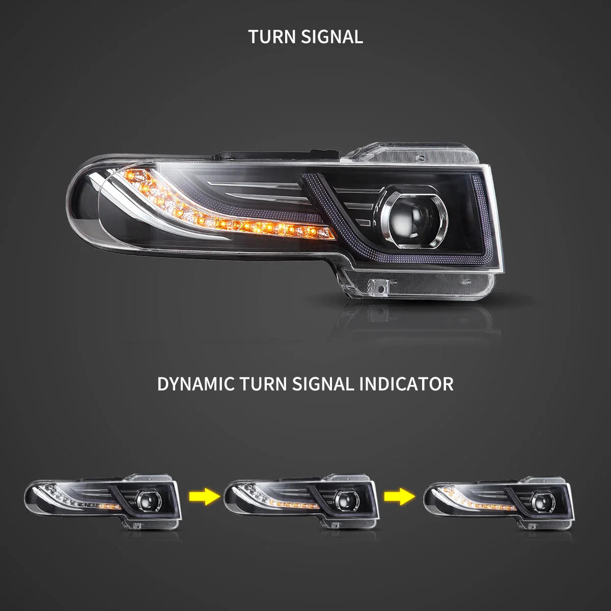 06-22 Toyota FJ Cruiser XJ10 Vland Dual Beam Projector Headlights With Grille - Image 5