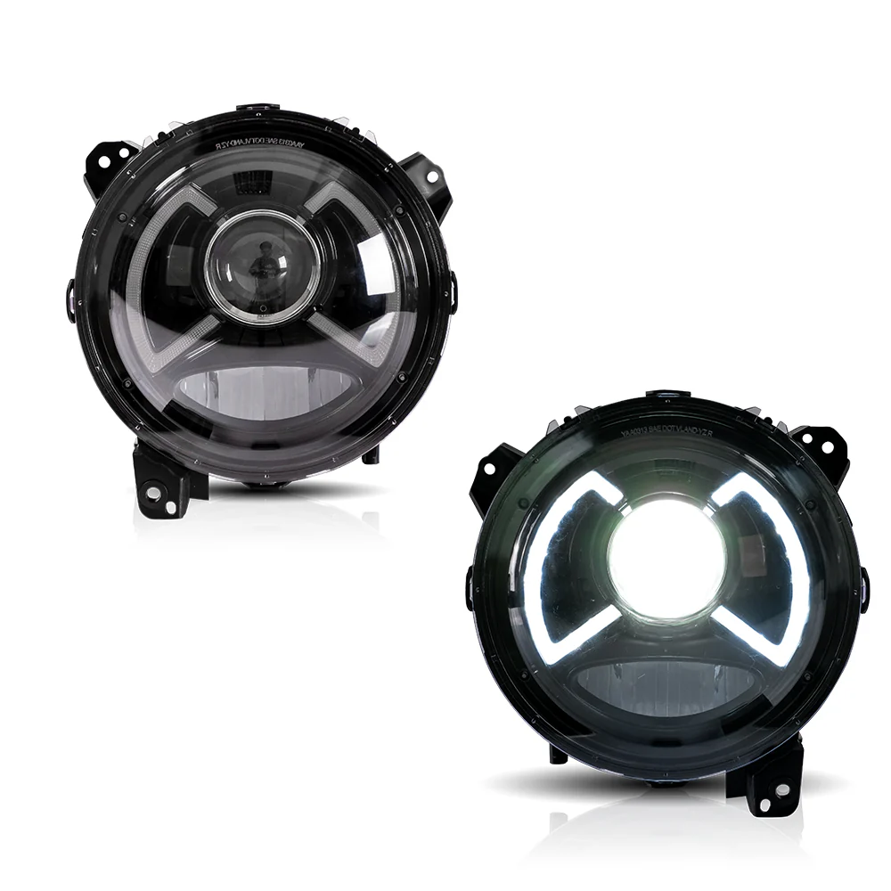 Vland Jeep Wrangler 2018-UP Full LED Dual Beam Projector Headlights With Blue DRL - Image 4