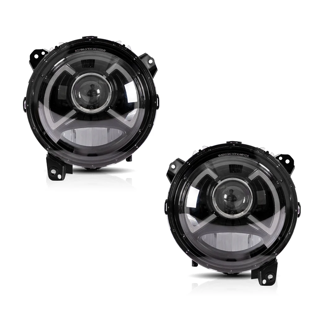 Vland Jeep Wrangler 2018-UP Full LED Dual Beam Projector Headlights With Blue DRL - Image 5