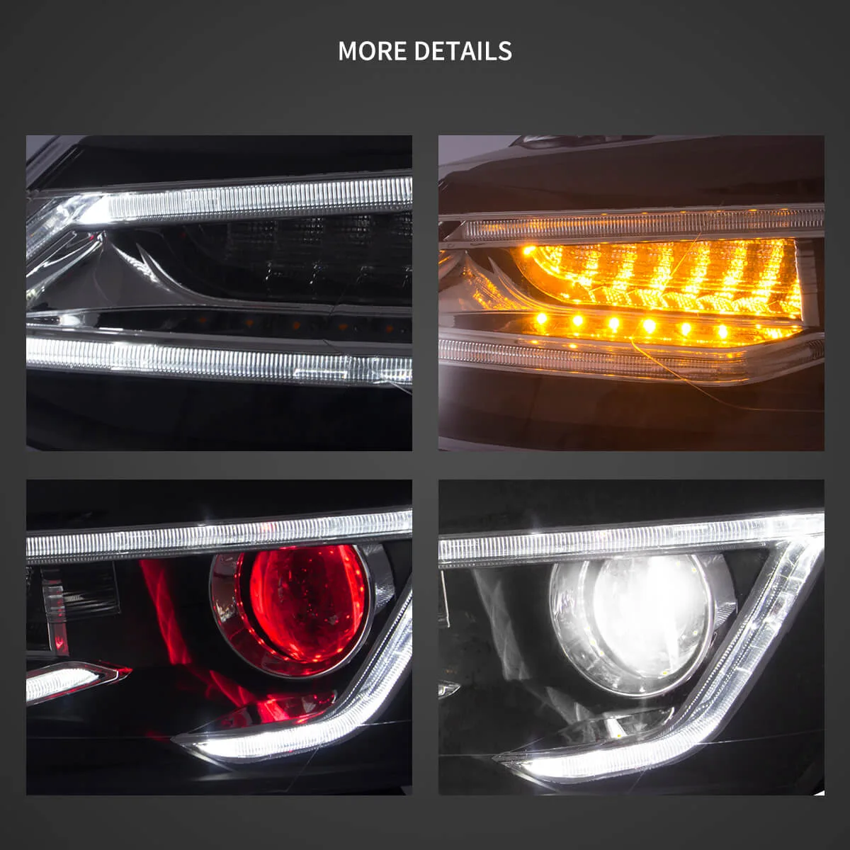 09-17 VW Polo MK5 Vland Dual Beam Projector Aftermarket Headlights With Demon Eyes Black E-mark - Image 6