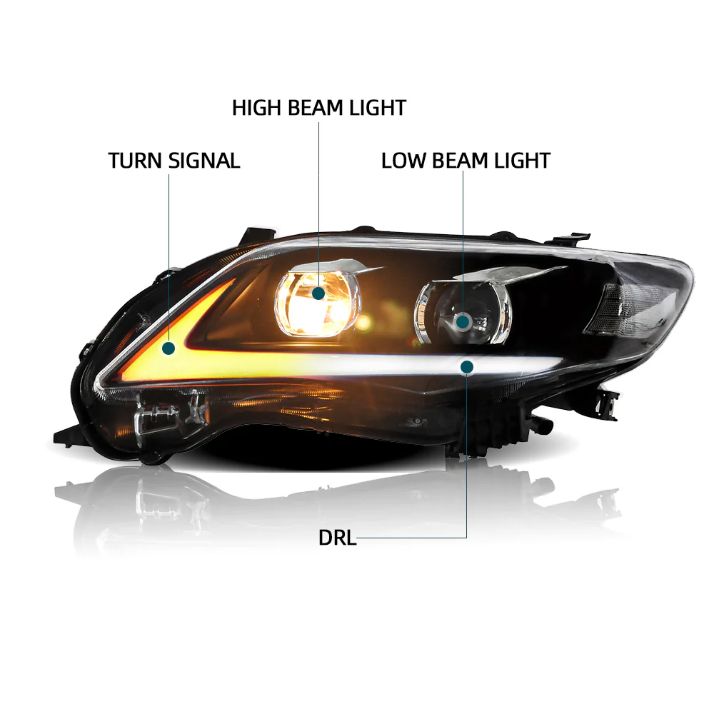 Vland Carlamp LED Headlights For Toyota Corolla 2011 2012 2013 (Bulbs are not included) - Image 10