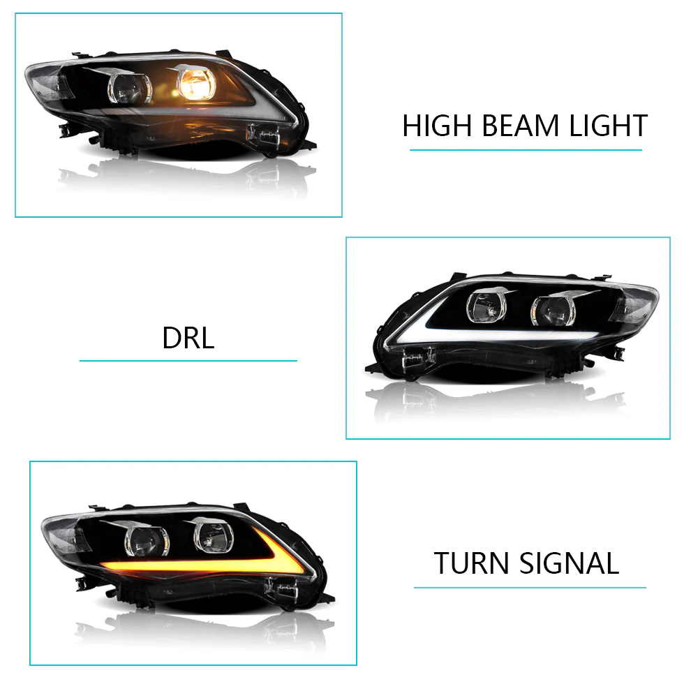 Vland Carlamp LED Headlights For Toyota Corolla 2011 2012 2013 (Bulbs are not included) - Image 5