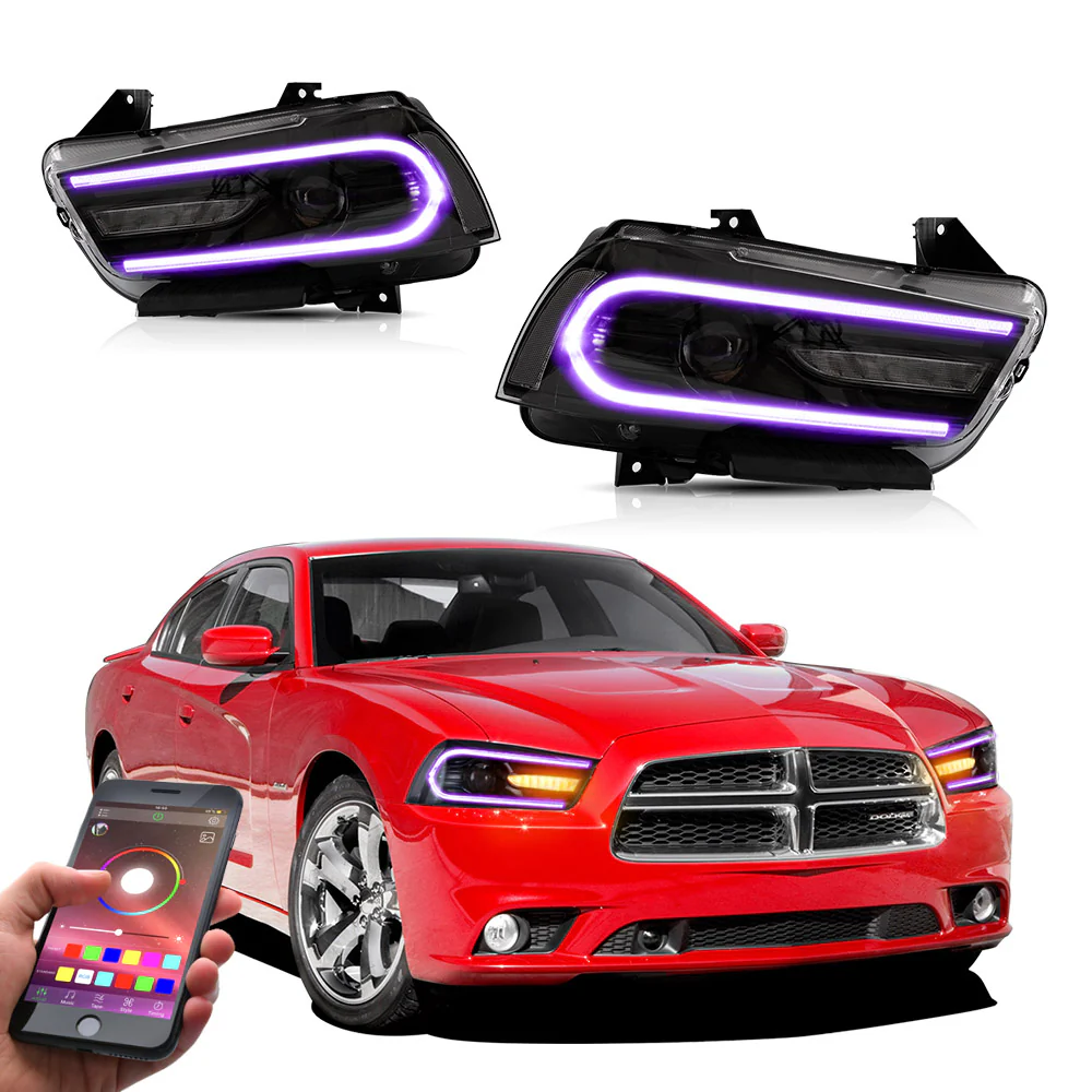 Vland Carlamp Led Headlights Compatible with Dodge Charger 2011-2014 (RHD and LHD Versions) - Image 6