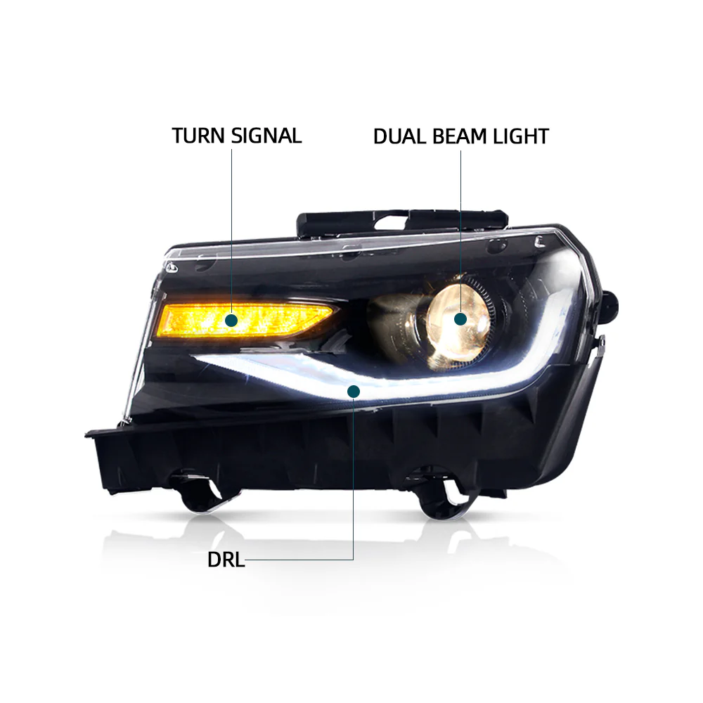 Vland Carlamp headlights For Chevrolet Camaro 2014-2015 With Sequential Indicators(Bulbs NOT Included) - Image 3