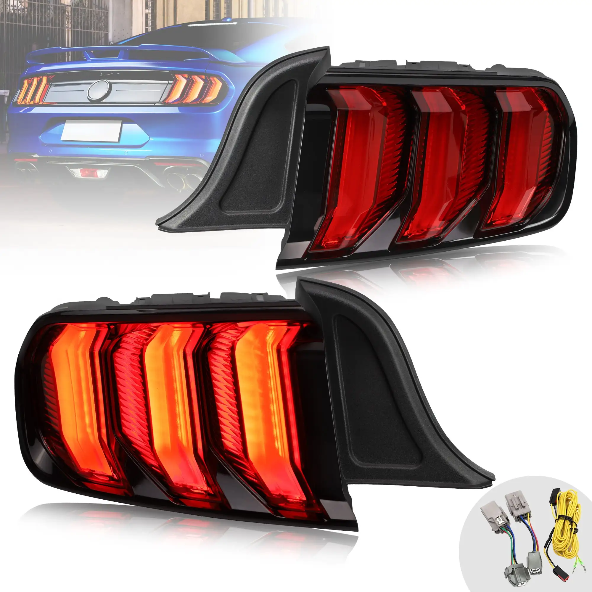 15-23 Ford Mustang 6th Gen (S550) Vland LED Tail Lights with 5 modes Sequential Turn Signal [E-mark] - Image 6