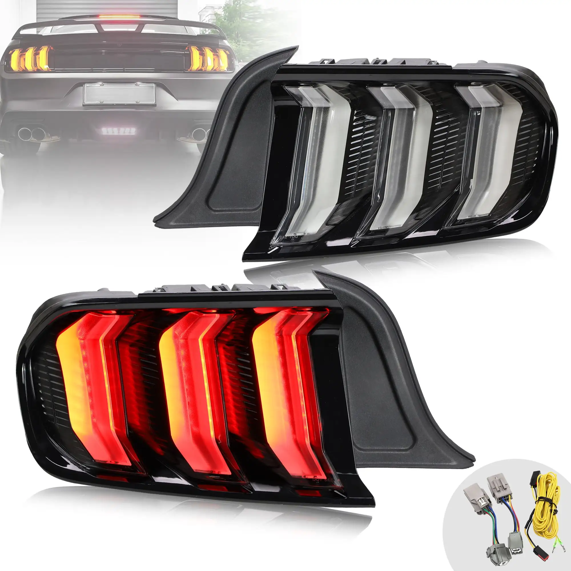 15-23 Ford Mustang 6th Gen (S550) Vland LED Tail Lights with 5 modes Sequential Turn Signal [E-mark] - Image 7