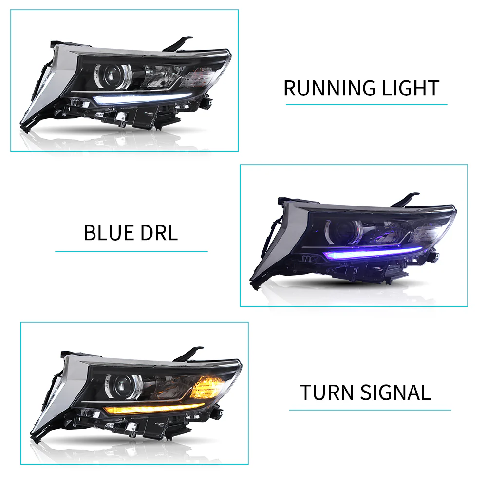 Vland Carlamp LED Projector Headlights for Toyota Land Crusier Prado 2016-2021 | Vland - Image 7