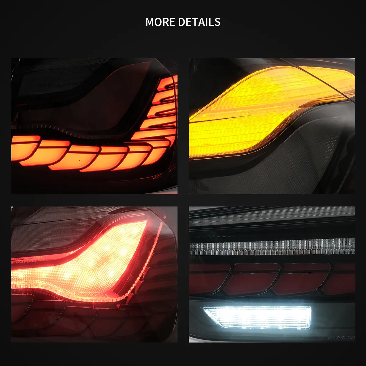 12-19 BMW 3 Series 6th Gen (F30 F80) Vland OLED Tail Lights With Dynamic Welcome Lighting (GTS Style) [E-mark] - Image 12