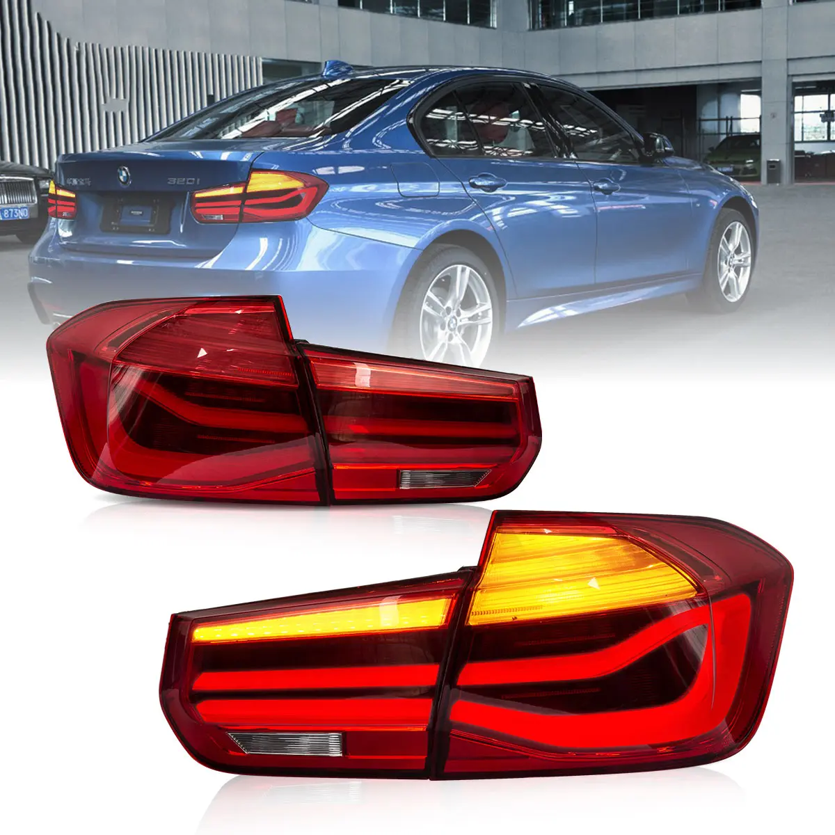 2012-2018 BMW F30 F80 M3 3-Series Vland LED Tail Lights With Sequential Turn Signal [E-mark] - Image 4