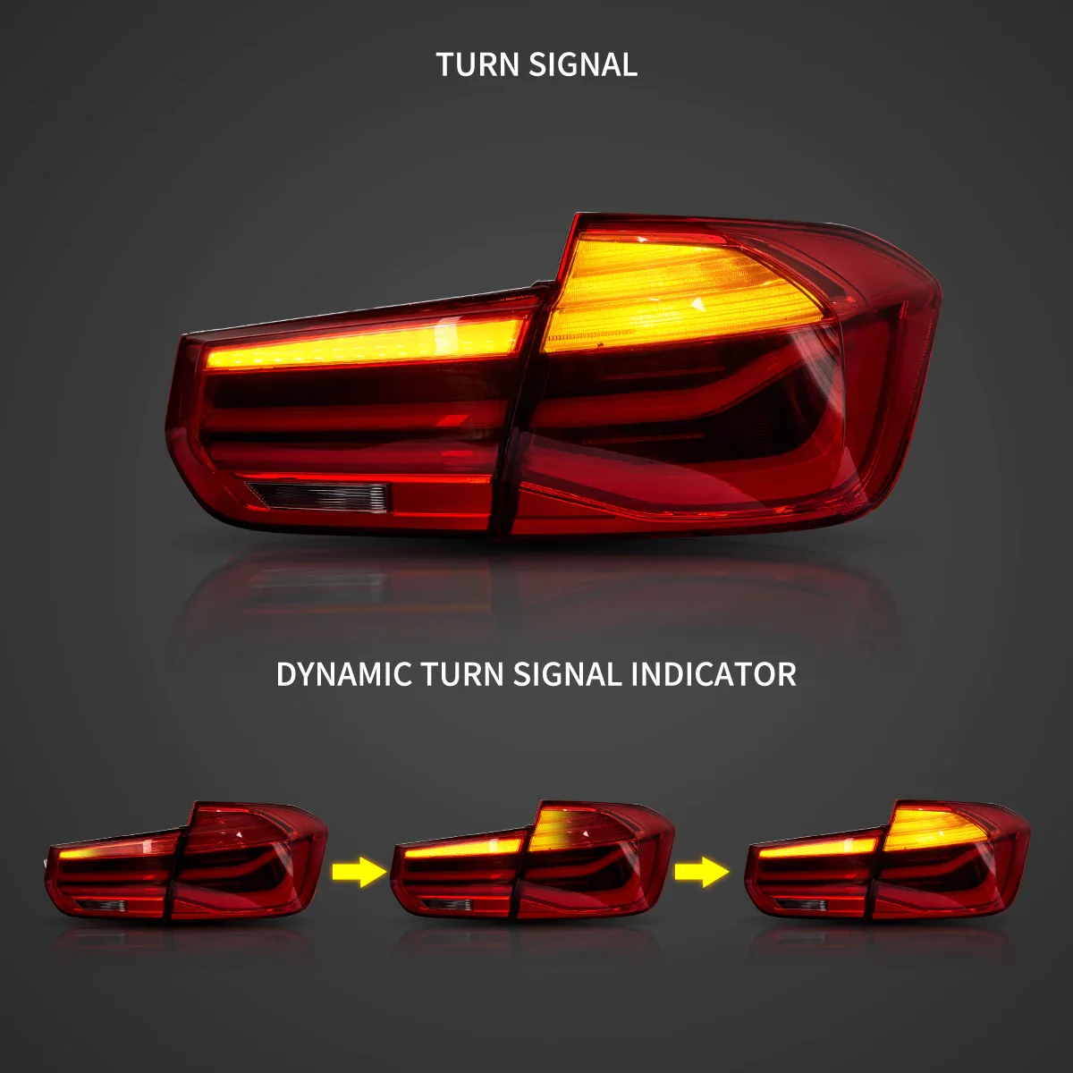 2012-2018 BMW F30 F80 M3 3-Series Vland LED Tail Lights With Sequential Turn Signal [E-mark] - Image 5