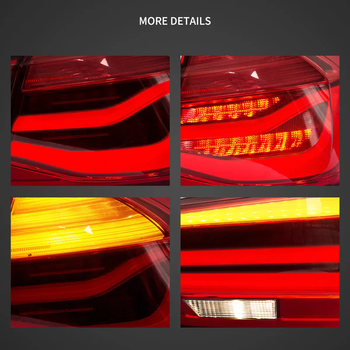 2012-2018 BMW F30 F80 M3 3-Series Vland LED Tail Lights With Sequential Turn Signal [E-mark] - Image 6