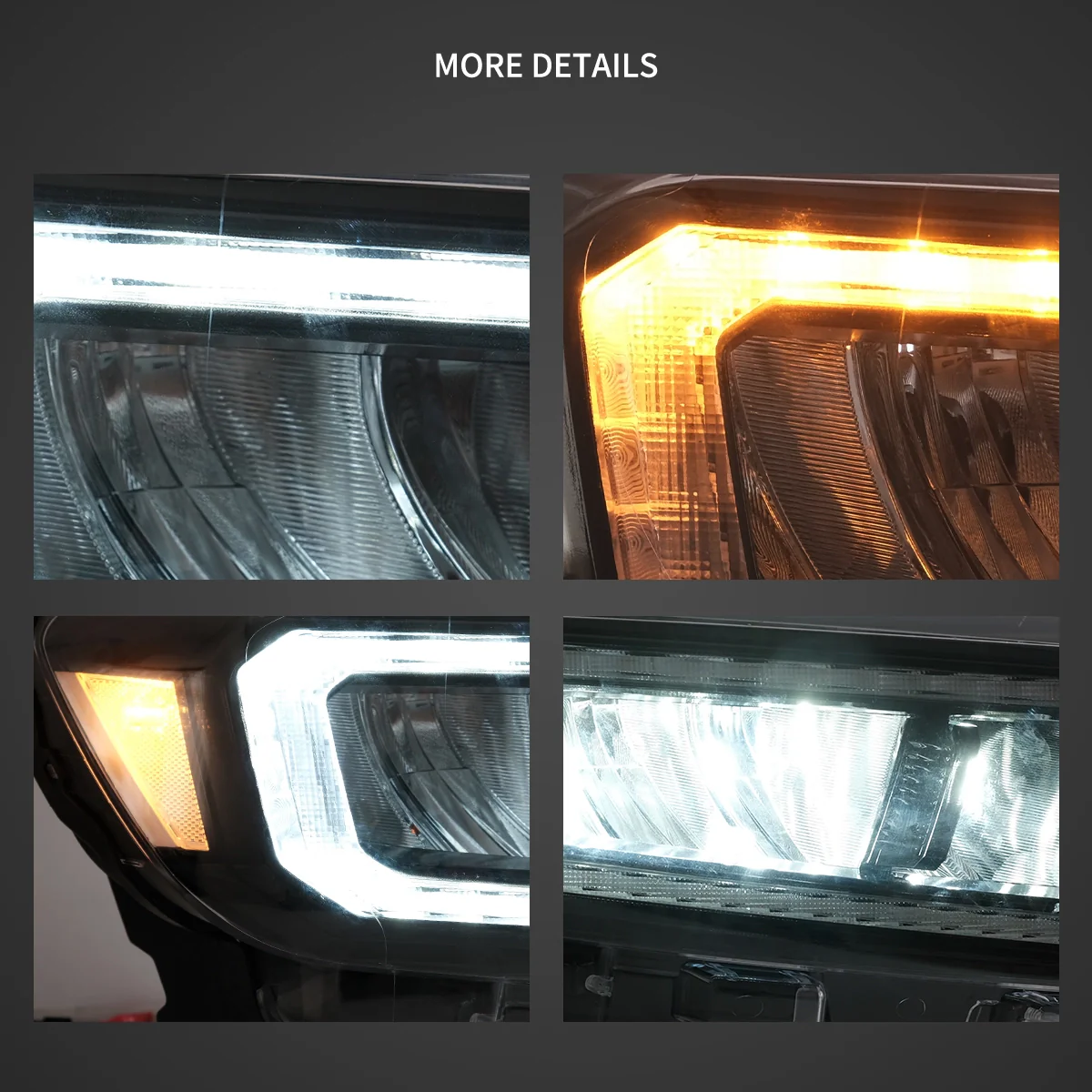 15-21 Ford Ranger [International Types] Vland LED Reflection Bowl HeadLights [E-mark] - Image 5