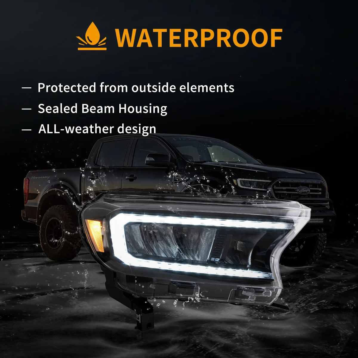 15-21 Ford Ranger [International Types] Vland LED Reflection Bowl HeadLights [E-mark] - Image 8