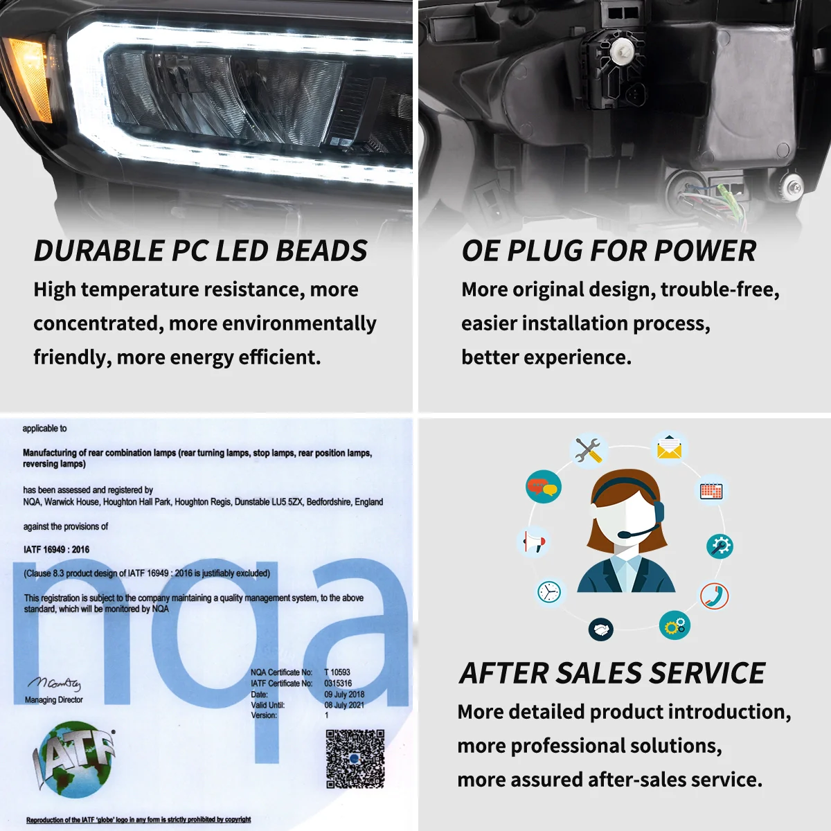 15-21 Ford Ranger [International Types] Vland LED Reflection Bowl HeadLights [E-mark] - Image 9